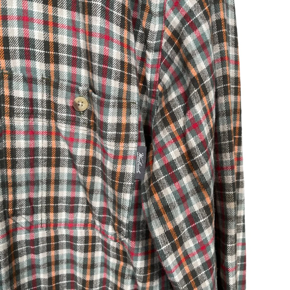 Woolrich Flannel Button Down Shirt Mens Large Red Plaid Cotton - Picture 6 of 11